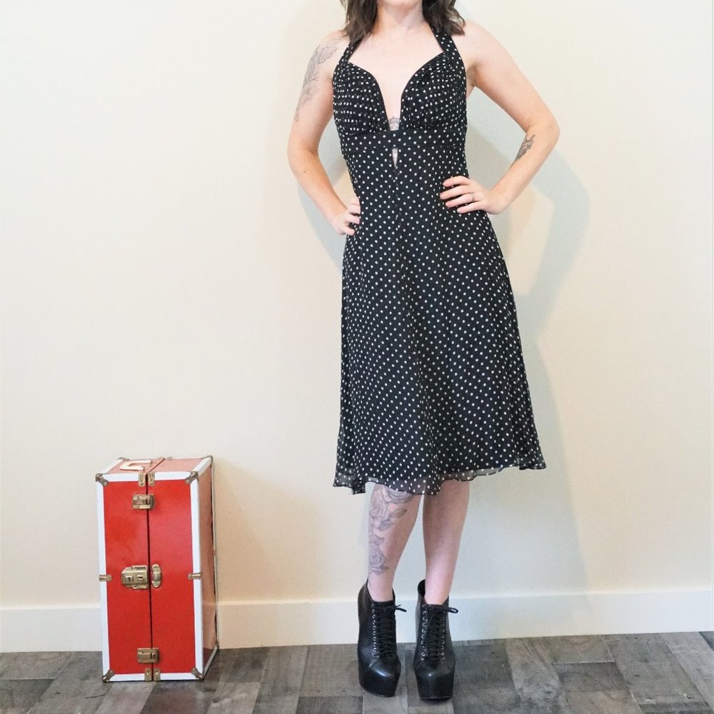 Tadashi Halter Polka Dot Dress Size 8
